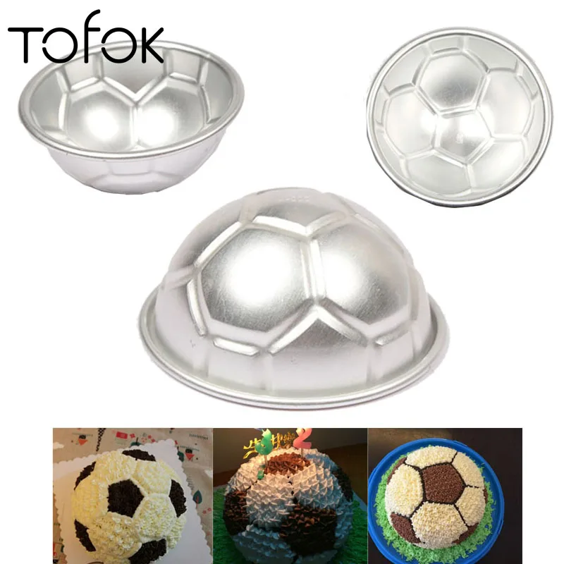 

Tofok Half Round Football Shape Thickened Aluminum Alloy Fondant Mold Soccer Pudding Cutting Die Baking Kitchen Cake Decor Tool