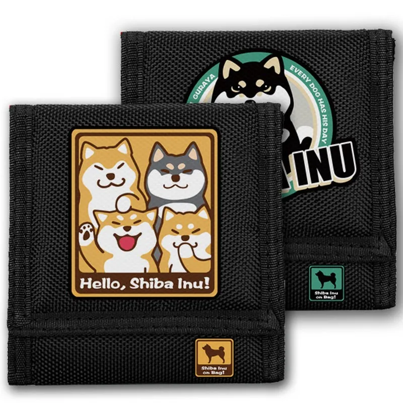 MeanCat Doge кошелек черный и белый Шиба ину Оксфордские Кошельки Прекрасный Хаски с