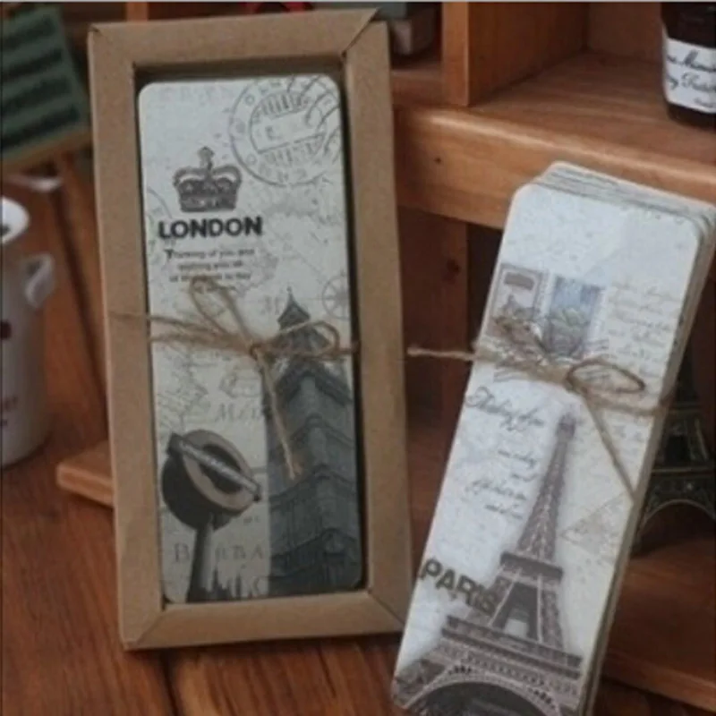 

30 Pcs/lot Europe Scenery Eiffel Tower Bookmark Stationery School Supplies Geometric Other Paper For Book Papelaria