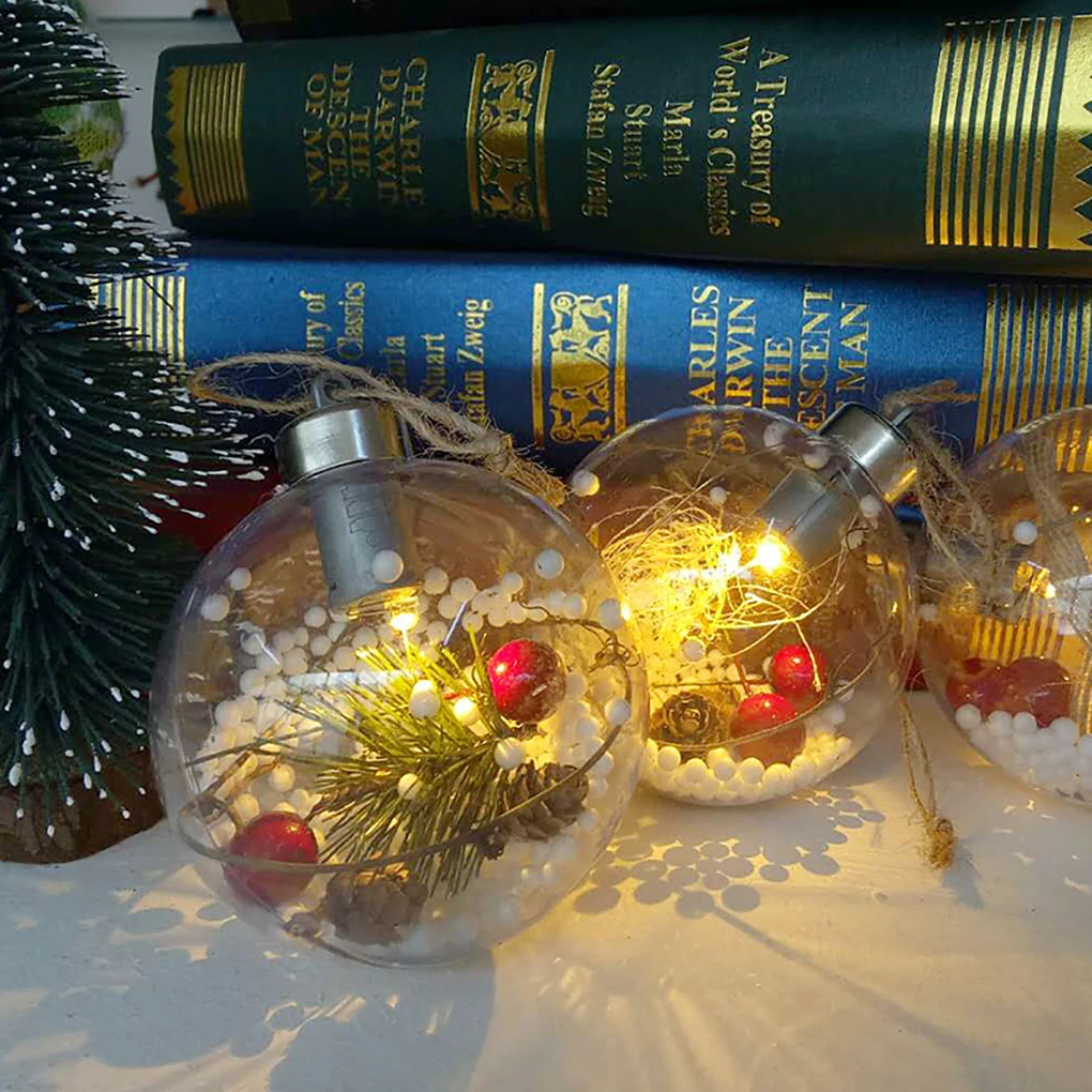

Illuminate Hanging Crystal Ball Christmas Tree Ornament Bulb Wedding Party Lights Garden Holiday Lamp Xmas Decor
