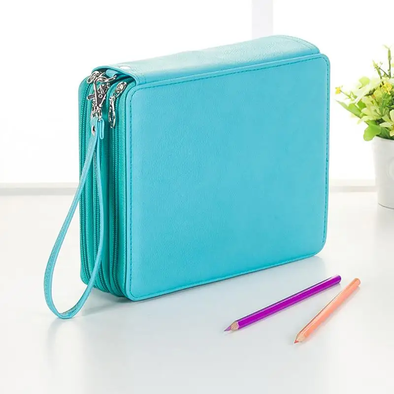 

Color Storage Bag 120 Color 124 Hole PU Pen Storage Case Pen Sketch Color Desk Organizers Dispensers Desk Accessories