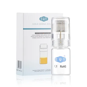 

192 Pins Titanium Microneedle Skin Roller Bottle Gold Micro Needle Anti Wrinkle Remove Freckle Anti-aging Pore Tightening F
