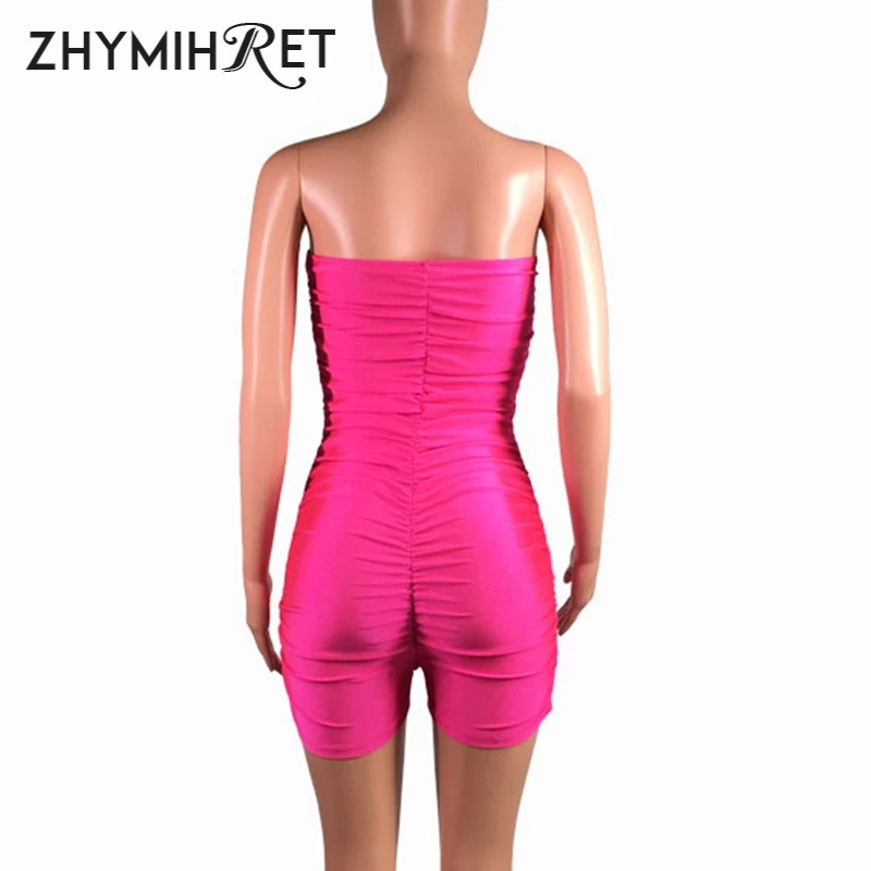 ZHYMIHRET неоновый зеленый Боди без бретелек Летний Новый короткий женский