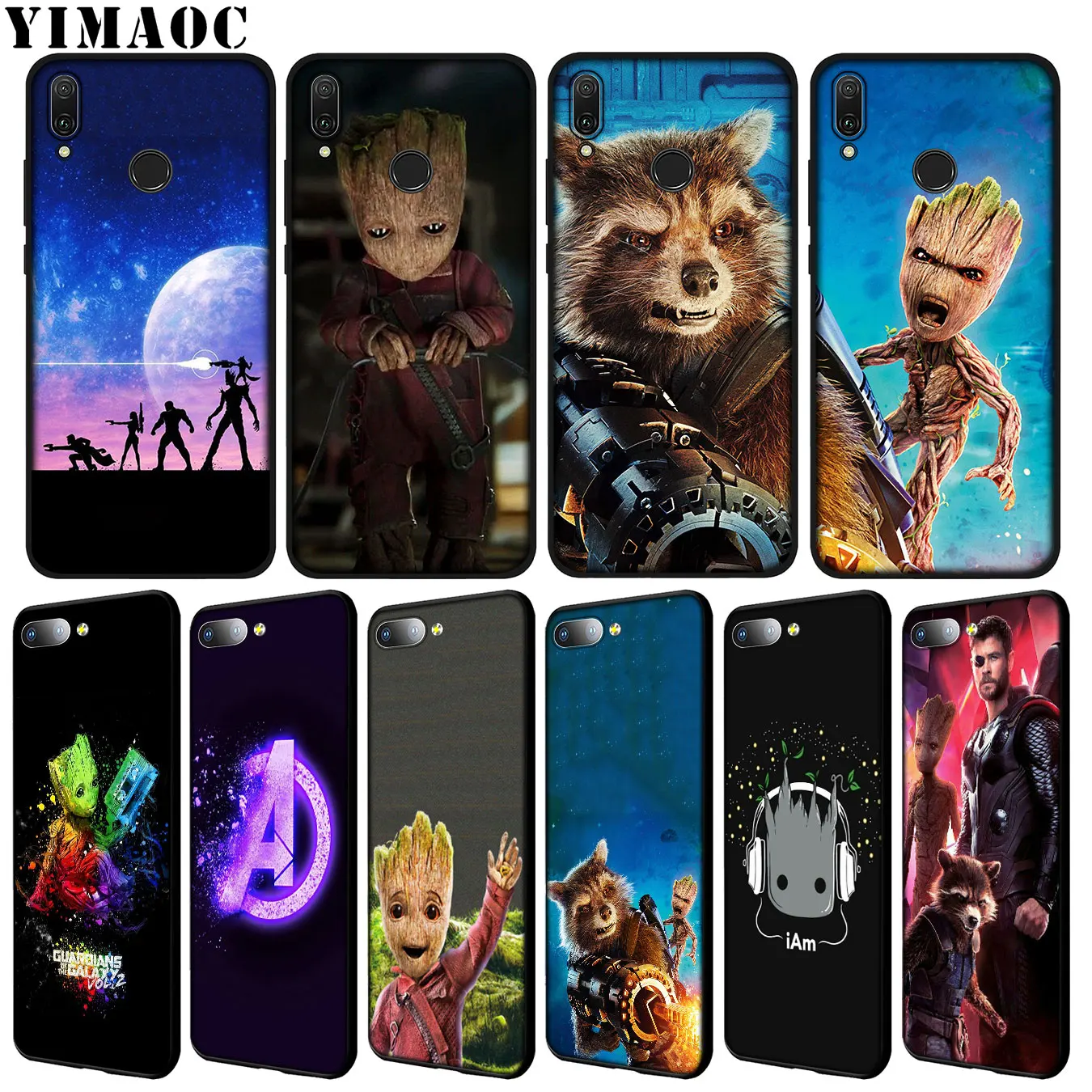 

YIMAOC Guardians of the for Galaxy Marvel Soft Case for Huawei Y9 Y7 Y6 Prime 2019 Honor 20 8C 8X 8 9 9X 10 Lite 7C 7X 7A Pro