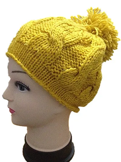 BomHCS осень-зима, однотонные шапки, модные тёплые вязаные шапки ручной работы, женские шапки-бини