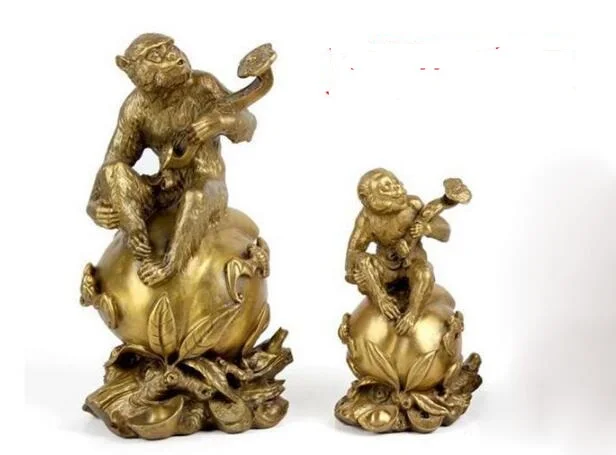 

Collection of Chinese pure brass sculpture twelve monkey monkey sculpture ornament bronze monkey decoration free shipping