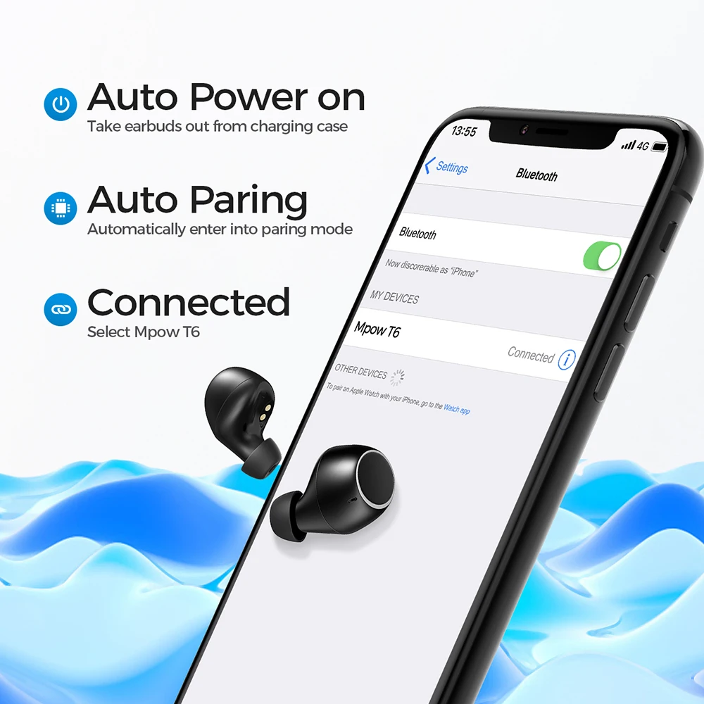 Беспроводные TWS наушники Mpow T6 Bluetooth 5 0 свободные руки мини IPX7 водонепроницаемые с