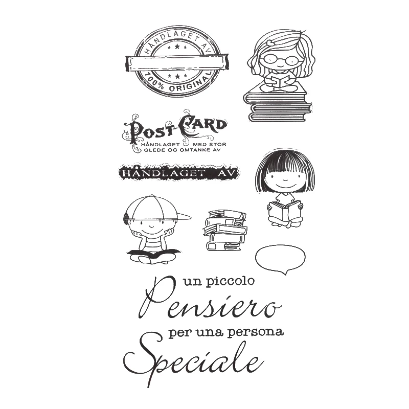 

Italian Letters Little Thought Reading Transparent Clear Silicone Stamps for Scrapbooking Photo Album Embossing Folder Templates