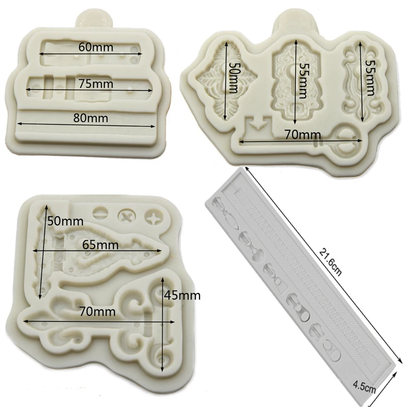 Ременные ремни замки и брелки цепи плесень Силиконовая форма помадка торт украшение инструмент Gumpaste сахарный шоколадный формы