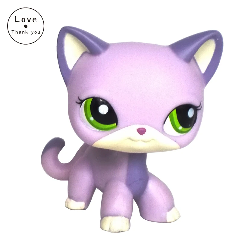 Пет шоп стоячки лпс игрушки pet shop lps toys cat#2094 little short hair standing blue-violet kitten green eyes child Xmas gift old original free shipping