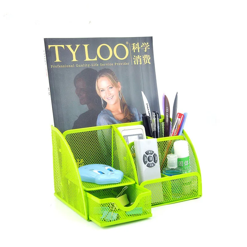 

Multi-function Iron Sub-grid Office Desktop Cosmetic Jewelry Pen Storage Box Case Sundries Container Makeup Organizer