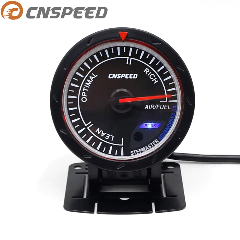 

CNSPEED 60MM 12V Car Air Fuel Ratio Gauge Red & White Light Air Fuel Ratio Meter Black Face AFR YC101353