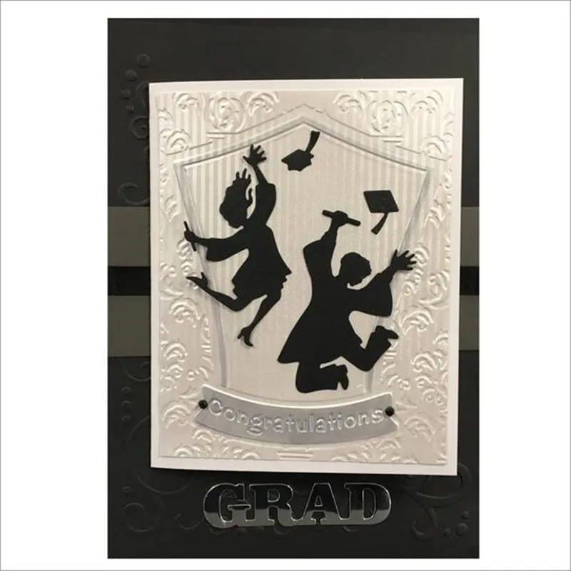

Grads Jumping Metal Cutting Dies for Scrapbooking New 2019 Die Cuts for Card Making Craft Dies Embossing Stitch Troqueles