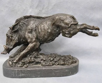 

bi002041 10 Bronze Animal Boar Pig Sus Scrofa Dash Beast Art Sculpture Statue