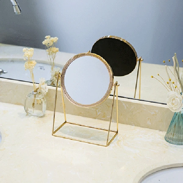 Металлическое декоративное зеркало для леди, настольное зеркало для макияжа, трехмерное зеркало принцессы, аксессуары для домашнего декора