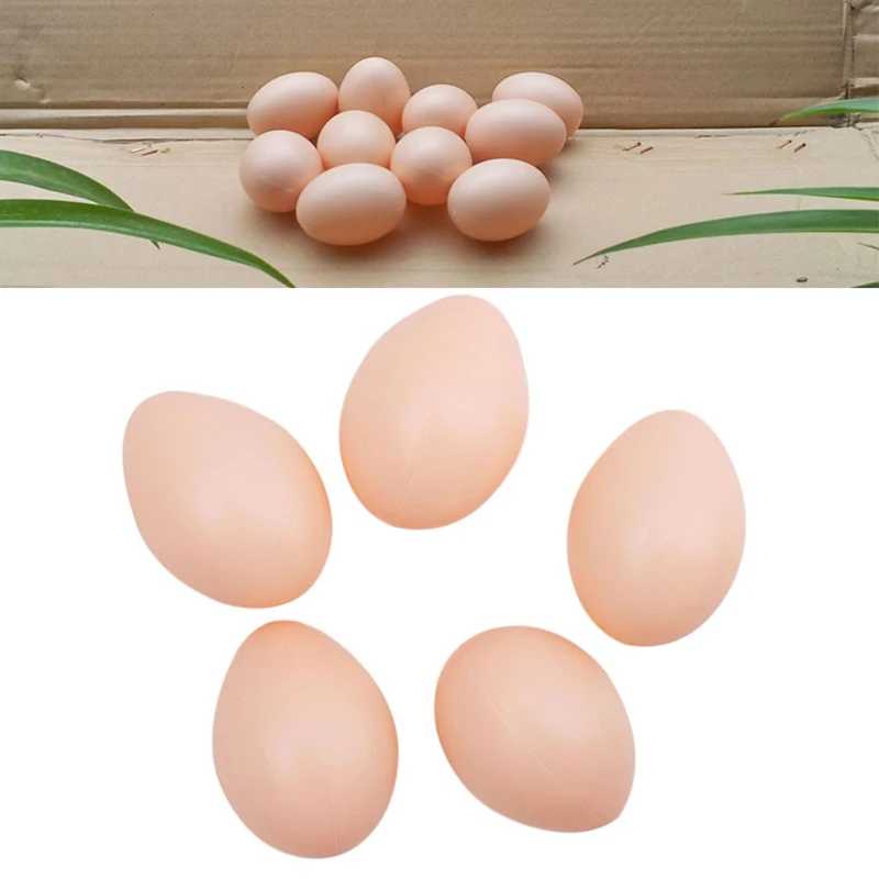 Plastic eggs 5pcs/set Hatching Simulation Hen Poultry Simulation Artificial Faux Fake Plastic Eggs for Chicken Duck Geese Hatch Breeding