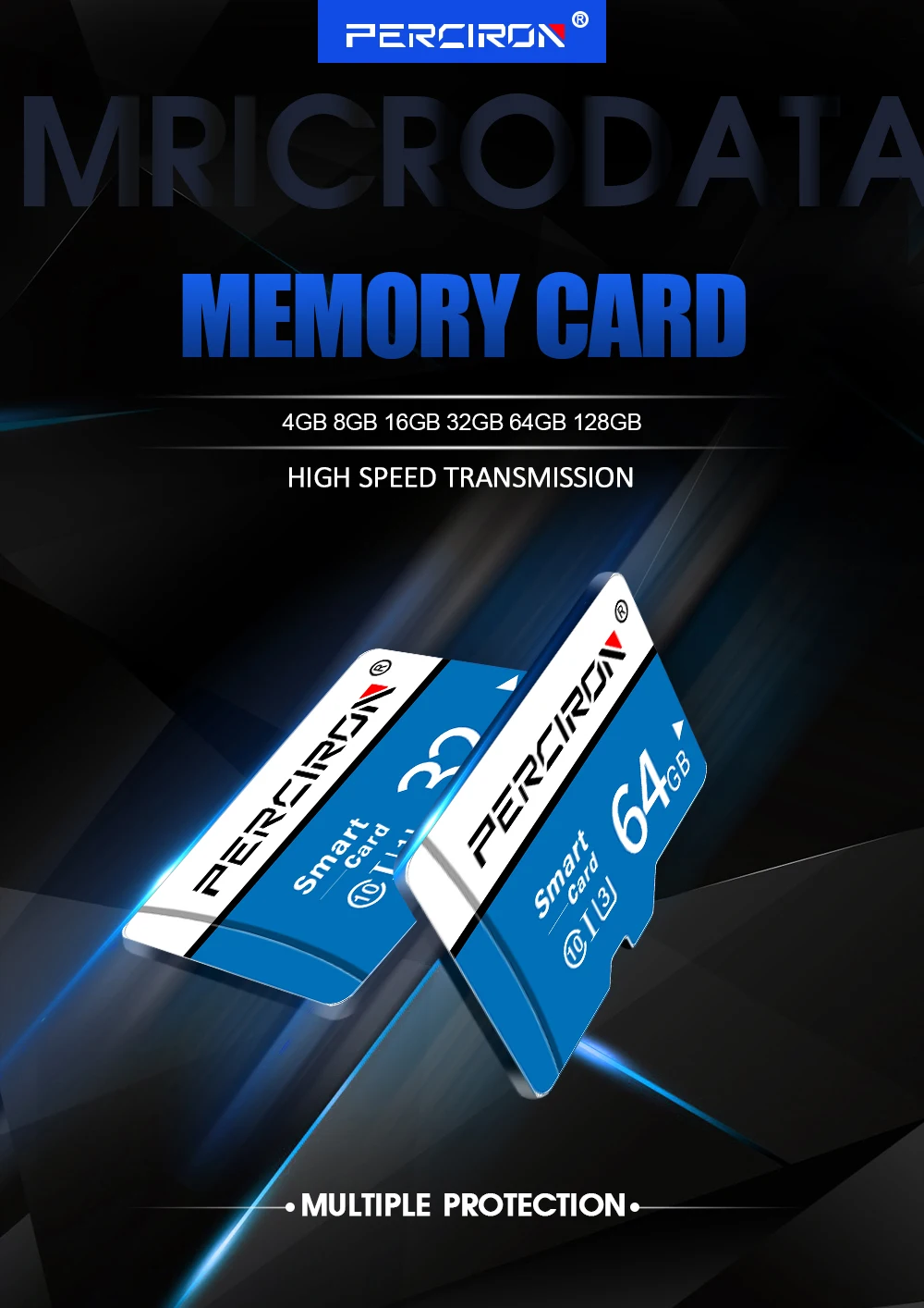 PERCIRON горячая Распродажа Micro SD карта 64 ГБ 32 ГБ класс 10 TF карта 16 ГБ 8 ГБ высокоскоростная ручка MicroSD накопитель флэш-диск карты памяти