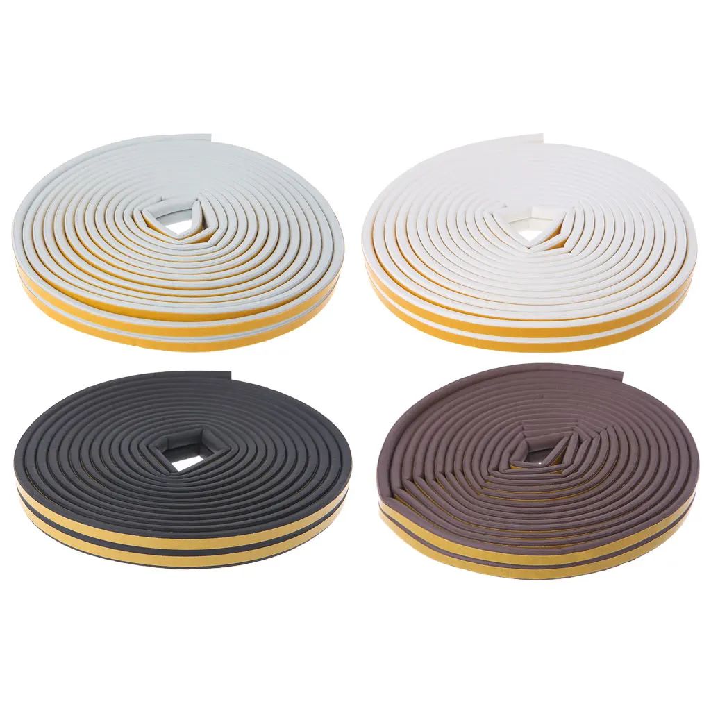 

1Pc 10M D-Type Foam Draught Self Adhesive Window Door Excluder Rubber Seal Strip