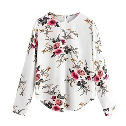 Модные Большие размеры женские топы и блузки 2019 Элегантная блузка женская блузка с принтом рубашка Длинные рукава рубашки женские большие
