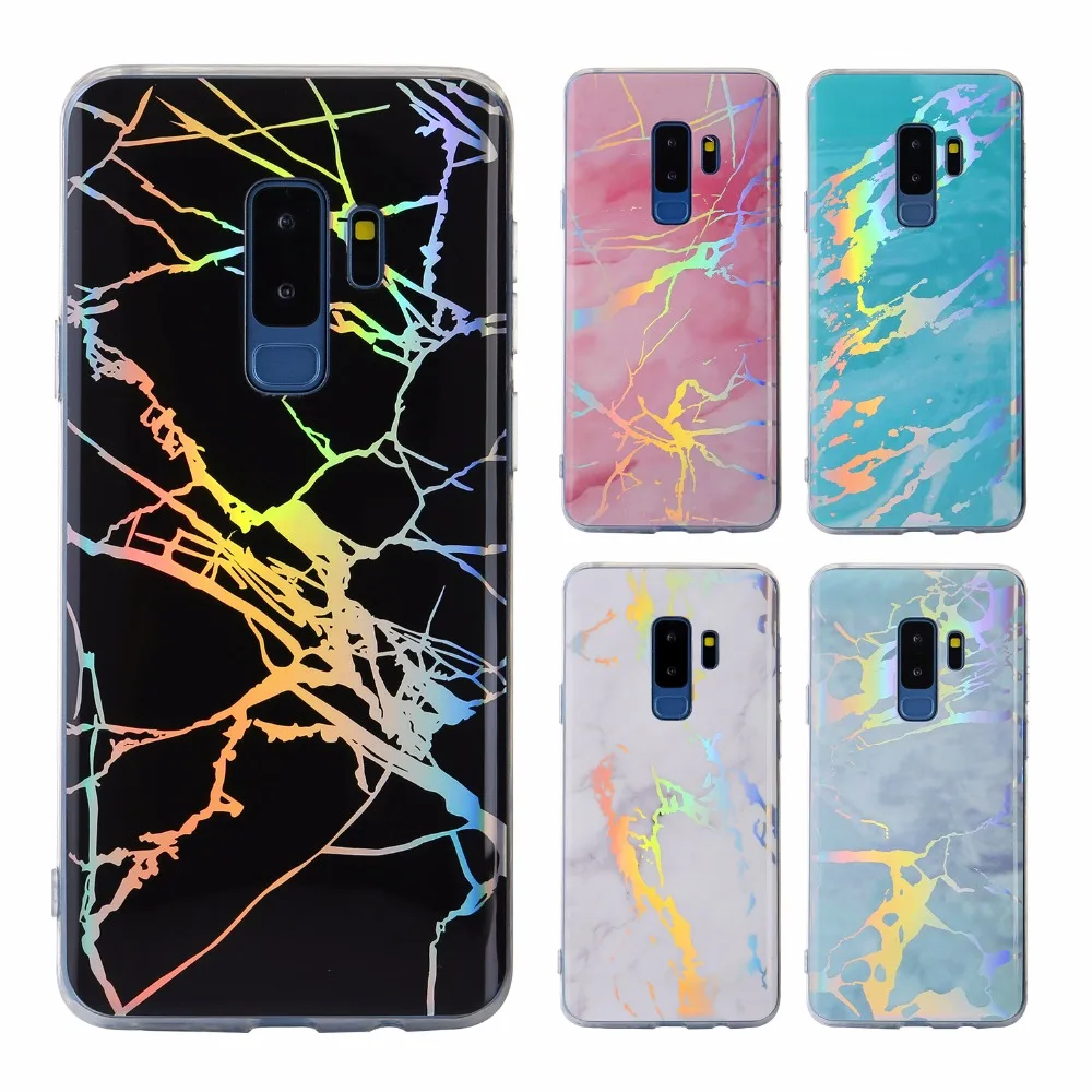 

Marble For Samsung Galaxy S8 S9 Case Plating Colorful Mobile Shell Laser Tpu Mobile Case For Samsung Galaxy Note8 S7 cases Cover
