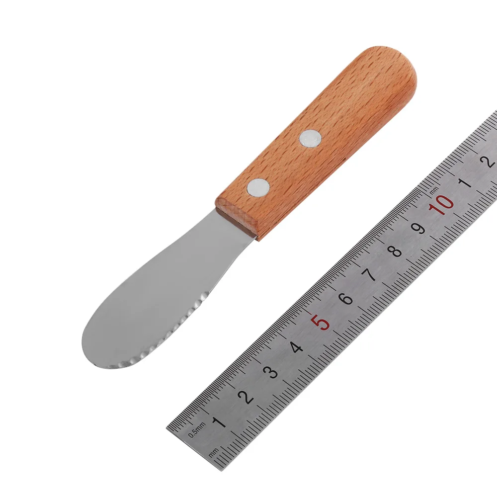 S/M Stainless Steel Cutlery Cream Scraper Wood Handle Butter Spatula Breakfast Jam Cheese Tool Kitchen Accessories butter knife cheese knife