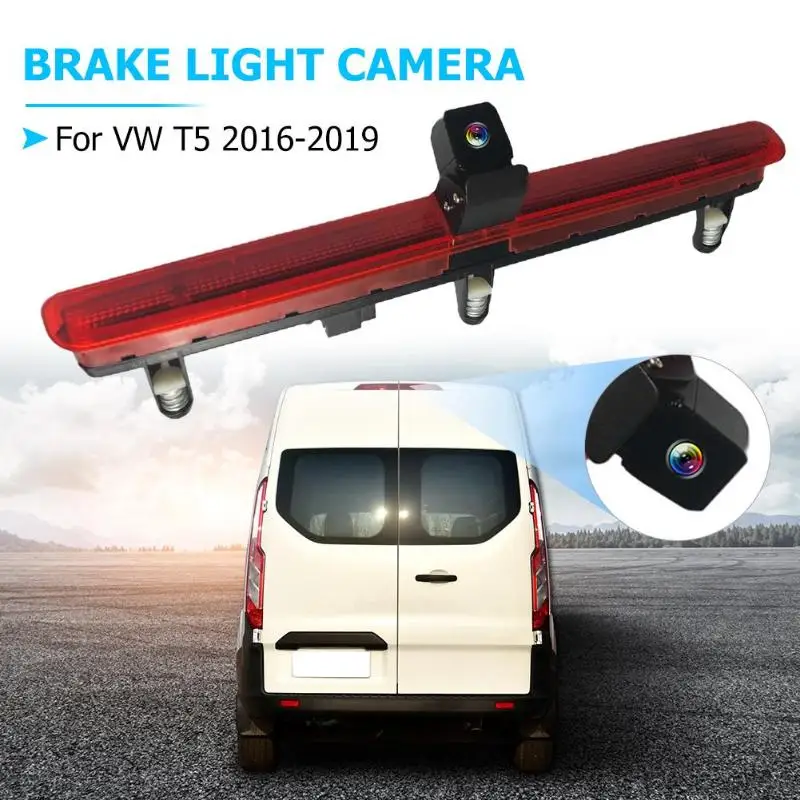 

VODOOL Centre High Mount Stop Lamp Parking Light Backup Camera 170 Degree Lens Vehicle Rear View Reverse Camera For VW T5 16-19
