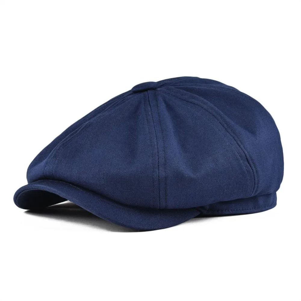BOTVELA Newsboy Cap Men's Twill Cotton Hat 8 Panel Hat Baker Caps Retro Gatsby Hats Casual Brand Cap Cabbie Apple Beret for Male 1