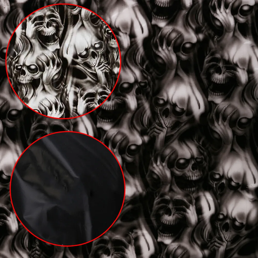 

0.5 x 2m Skull Print Film Water Transfer Film PVA Dipping Skulls Hydrographics Water Transfer Printing Skeleton Film Mayitr