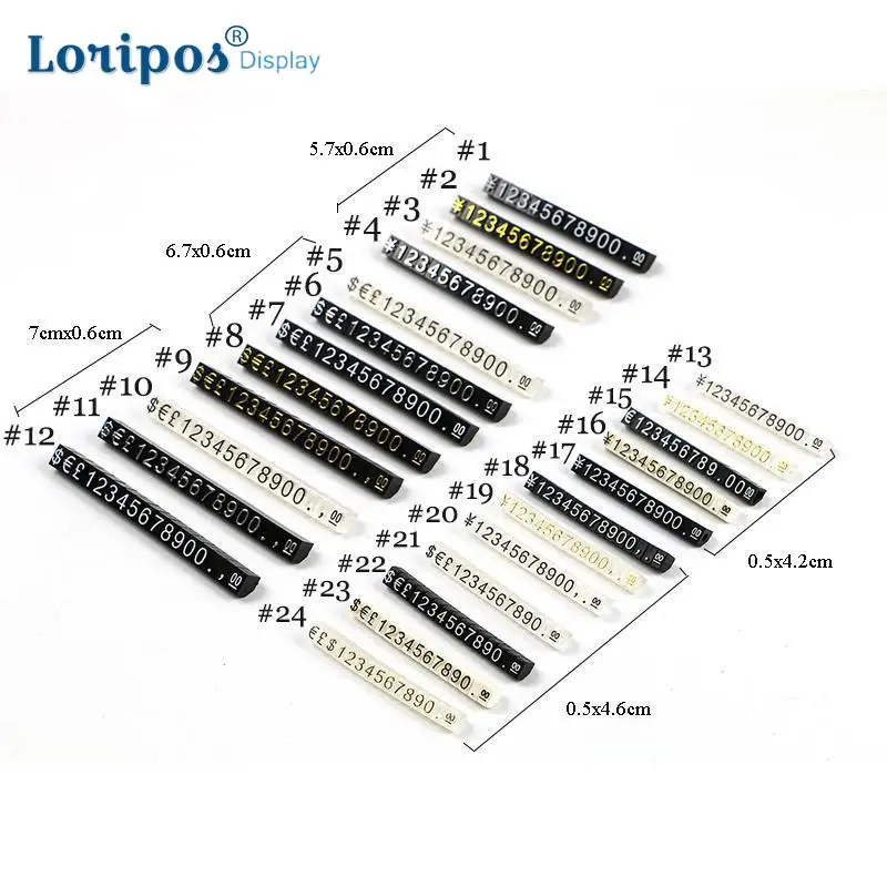

Wholesale Mini Acrylic Combined Price Tag Euro HK US Dollar Adjustable Number Pricing Label Jewellery Store Accessories