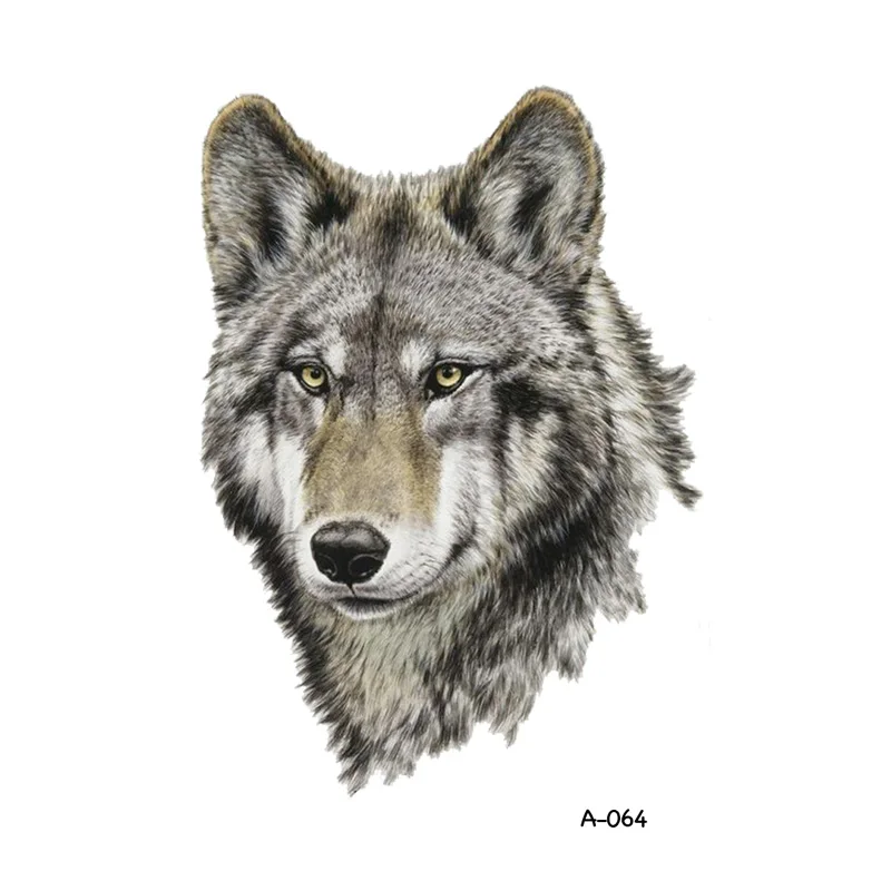 

Wyuen Design Wolf Temporary Tattoo for Adult Women Tatoo Sticker Men Body Art Fake Tattoo A-064