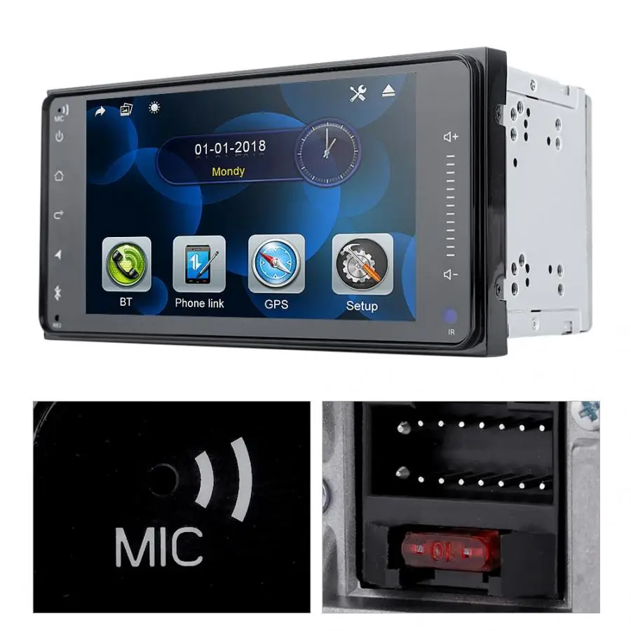 Perfect Car Multimedia Player 7 Inch Smart Portable Touch Screen Car GPS Player Universal for Toyota (4+32) multimedia car Accessories 1