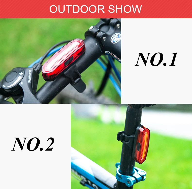 Top INBIKE Waterproof Bicycle Taillight Bike Light Bike Accessories bisiklet aksesuar Riding Rear light Led USB Chargeable MTB Bike 13