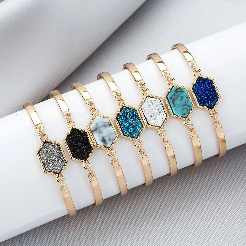 14 Colors Women Bracelet Imitation Crystal Stone Bracelets Gold Silver Color Brand Jewelry for Womens gift sale