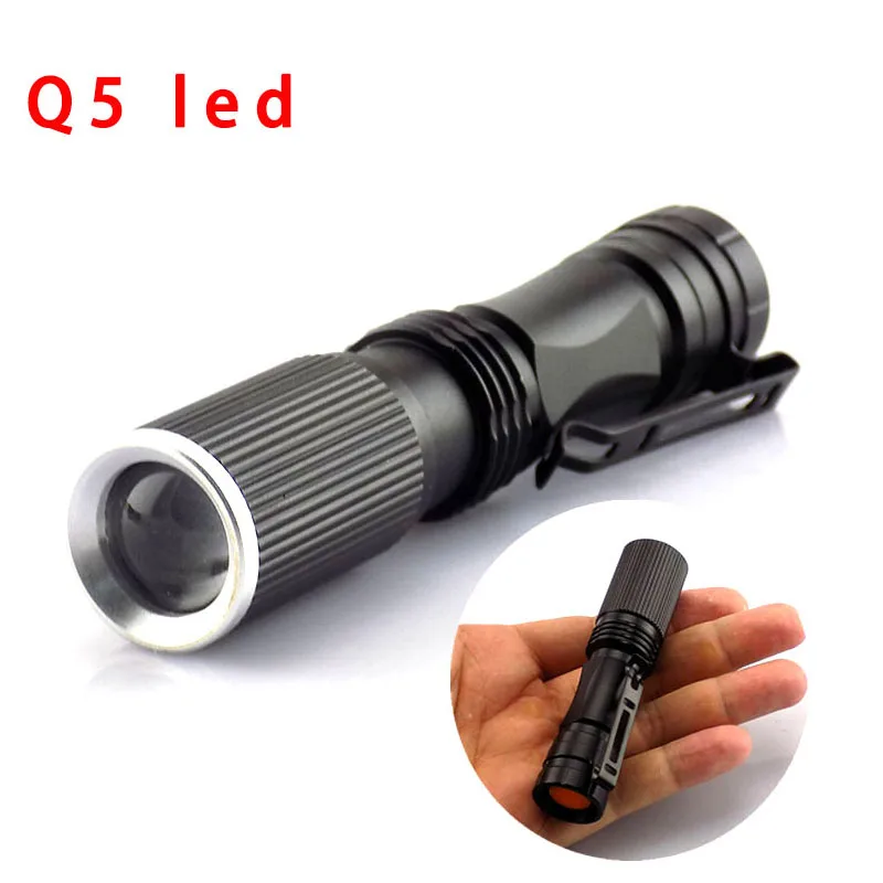 

Super bright mini led Q5 xpe flashlight Protable Penlight Zoomable AA battery Small clip flash light torch lamps night lighting
