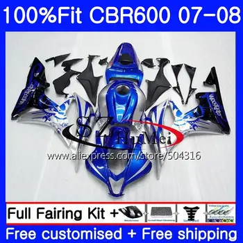 

Injection For HONDA CBR 600 RR 07 08 CBR 600RR 600F5 52NO.1 CBR600RR CBR600F5 F5 07 08 CBR600 RR 2007 2008 Fairings Blue silvery
