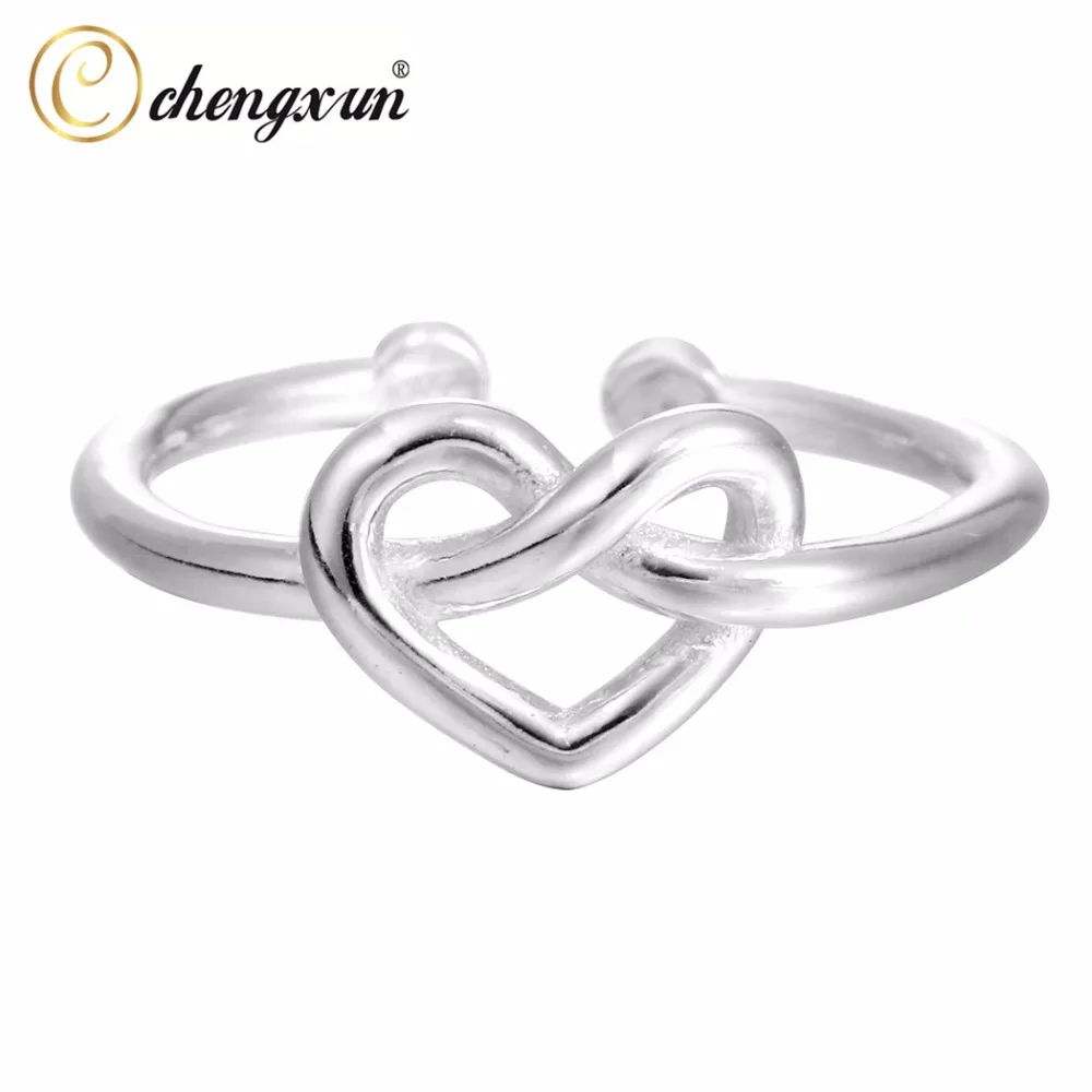 

CHENGXUN 2018 New Fashion Plated Weddings Rings Heart-shaped Rings Set for Women Ladys Jewelry Wholesale Gifts
