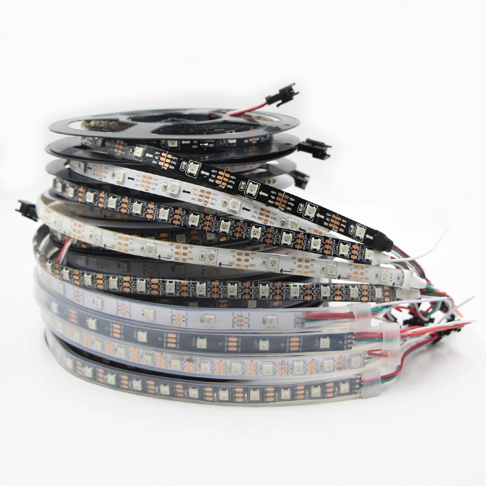 Светодиодная лента WS2812B ws2812 IC RGB 5050 SMD полноцветная программируемая индивидуально