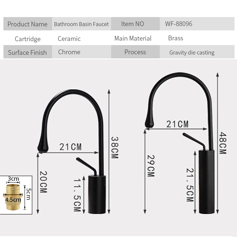 Basin Faucets Modern Black Bathroom Faucet