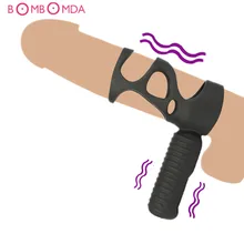 Strapon Dildo G spot Vibrator Delay Time Lock Vibrating Ring Male Masturbation Vibrators Cock Vibrator Rings Sex Toys For Men