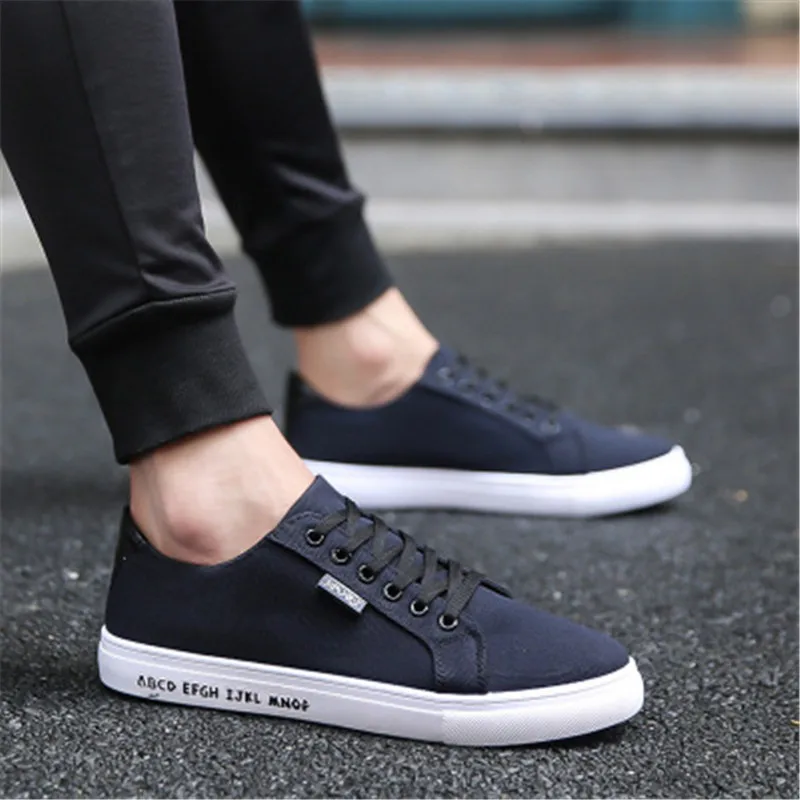 New listing spring and summer comfortable casual men's canvas shoes men's lace fashion flat casual shoes 2018 running shoes