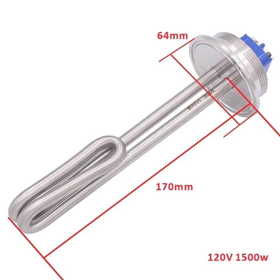 DERNORD 120 В 1500 Вт электрические Нагревательный элемент 2 "Tri-Clamp пивоварения Нагревательный элемент погружения водонагреватель для дистилляции