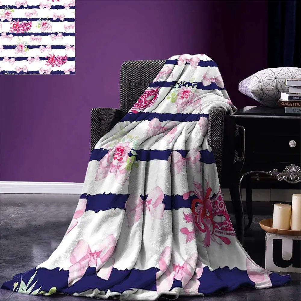 Masquerade Throw Style Carnival Masks on Stripes with Satin