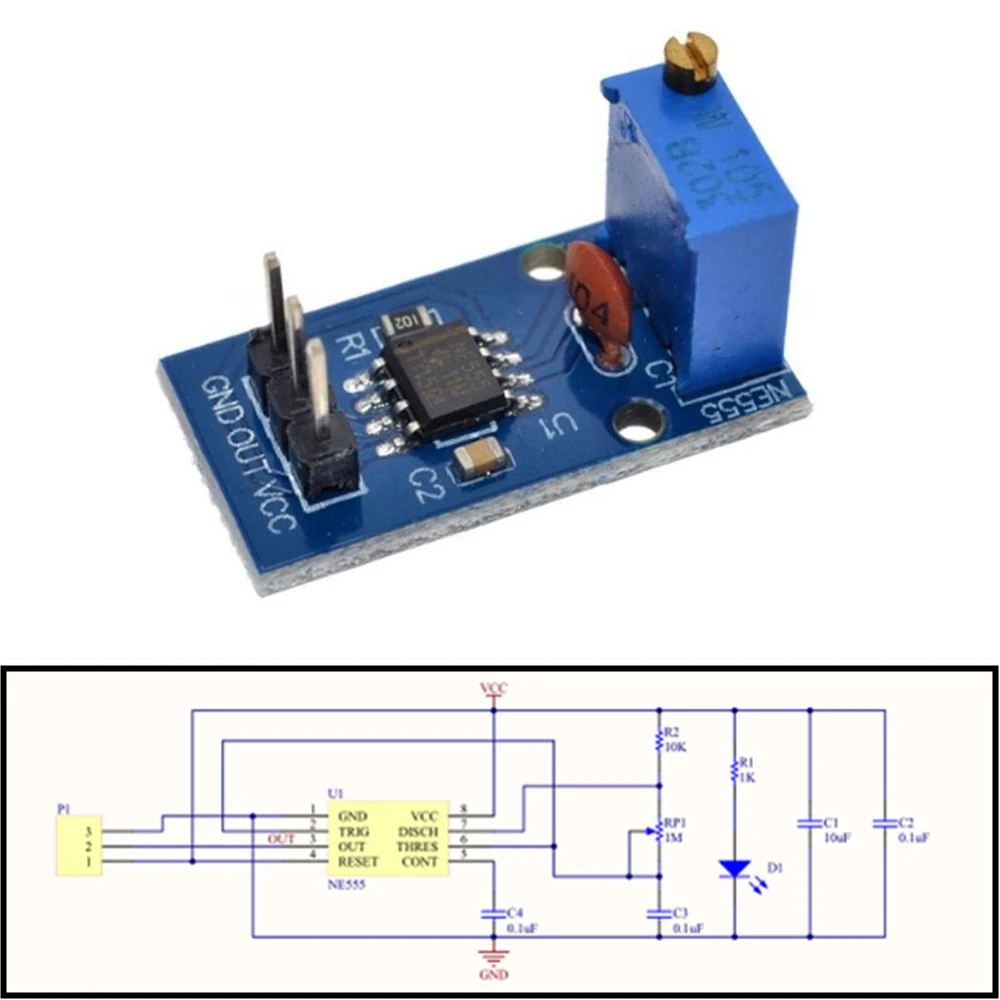 NE555 импульсная Частота Рабочий цикл регулируемый модуль прямоугольная волна 5 В 12