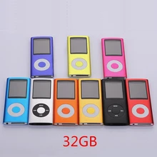 Горячие Продажи Тонкий MP3 MP4 Музыкальный Плеер 1.8 дюймов LCD экран FM Радио Видеоплеер с 32 ГБ Памяти 9 Цвет Availabe