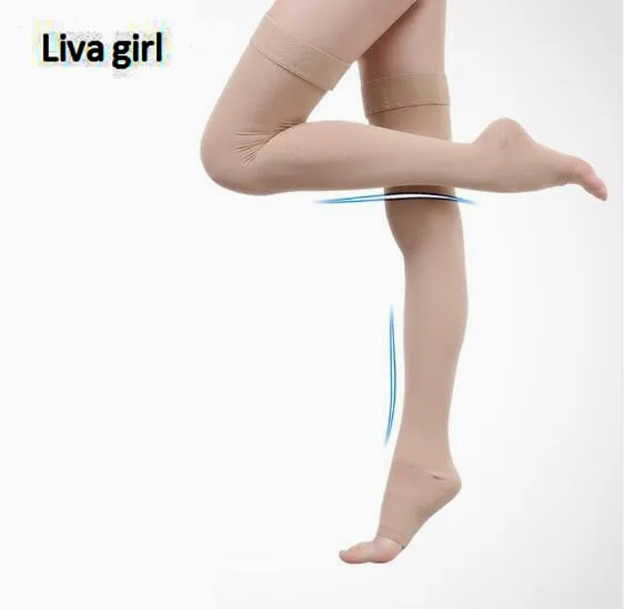 

Unisex Leave 1 18-25mmHg Knee-High Medical Compression Stockings Varicose Veins Open Toe Stockings