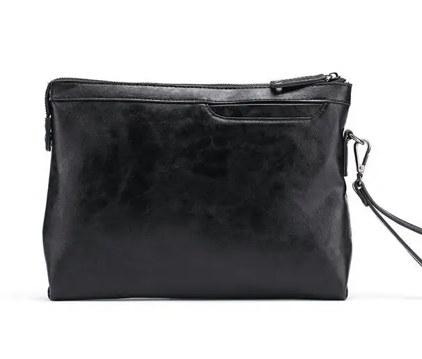 Men's handbags tide large capacity envelope soft leather clutch bag