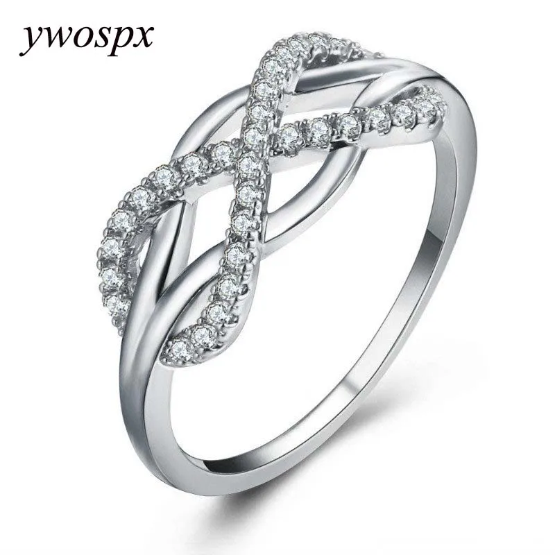 

Elegant White Zircon Anel Rose Gold and Silver Color Cross Rings for Women Jewelry Wedding Anillos Engagement Ring Gifts