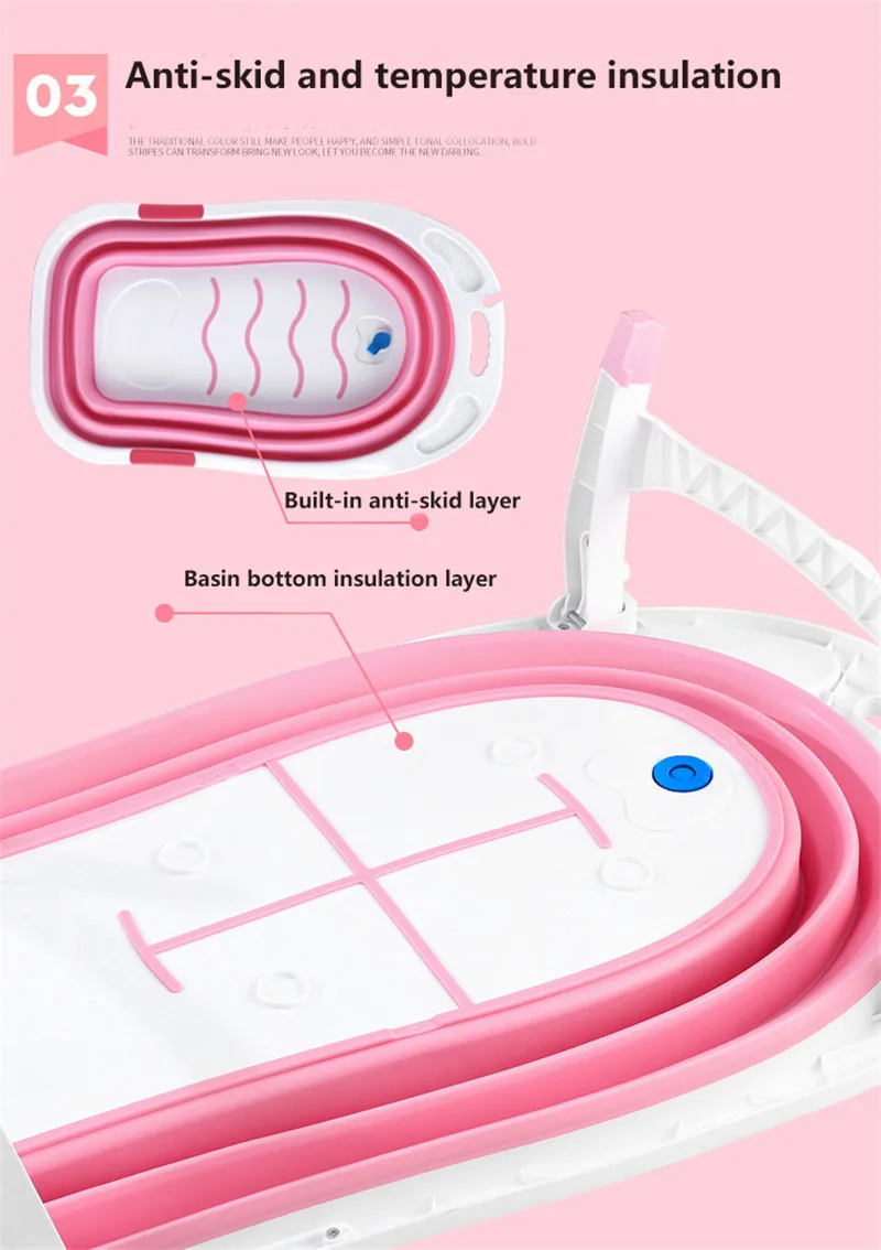 Детские ванны для душа, многофункциональная Складная Ванна для детей, портативная, Seatable Reclining, увеличенная пластиковая семейная детская Ванна