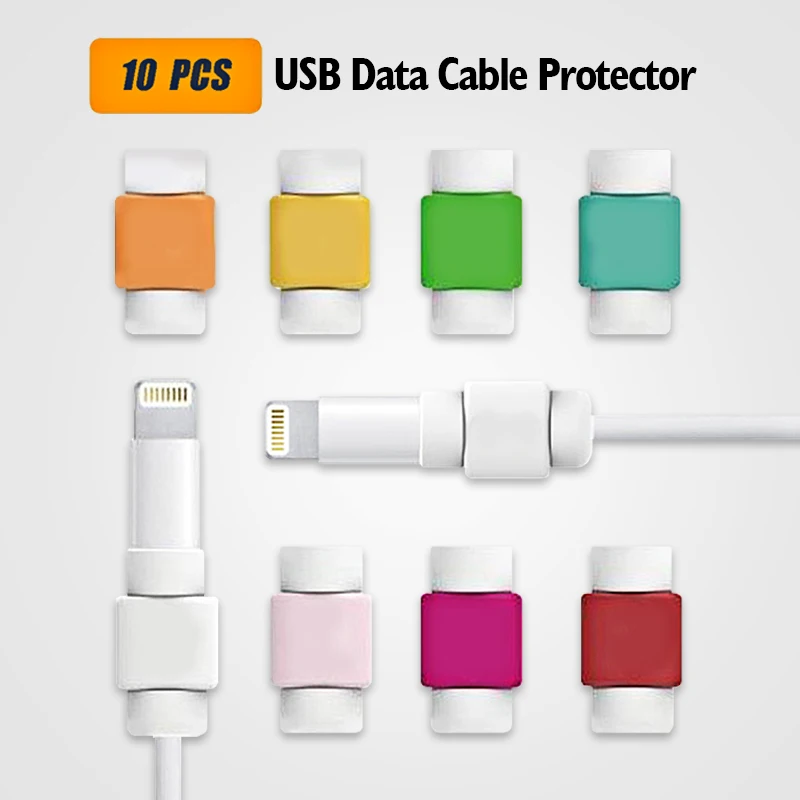 

Silicone USB Cable Protector Earphone Wire Cord Protection Cover Data Charger Line Protective Sleeve Storage Tool,Random Color