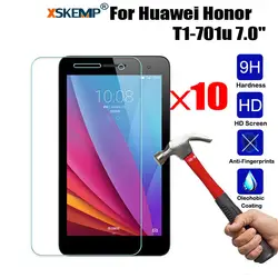 Xskemp 10 шт./лот 9 H закаленное Стекло Экран протектор Плёнки для Huawei Honor t1-701u 7.0 "HD Anti-Explosion планшеты защитный кожух